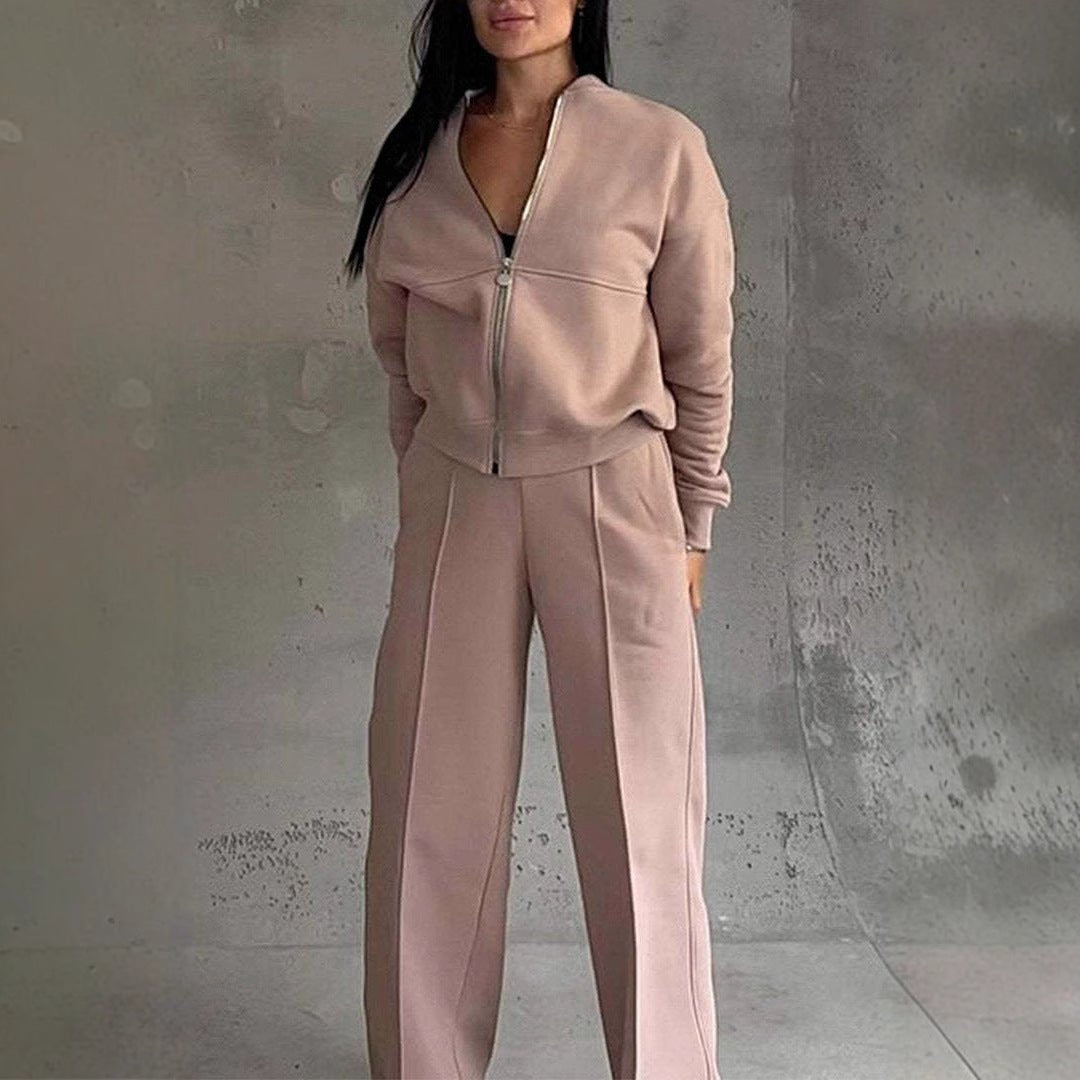 Ensemble de sport femme, veste zippée et pantalon large - ModeVogue