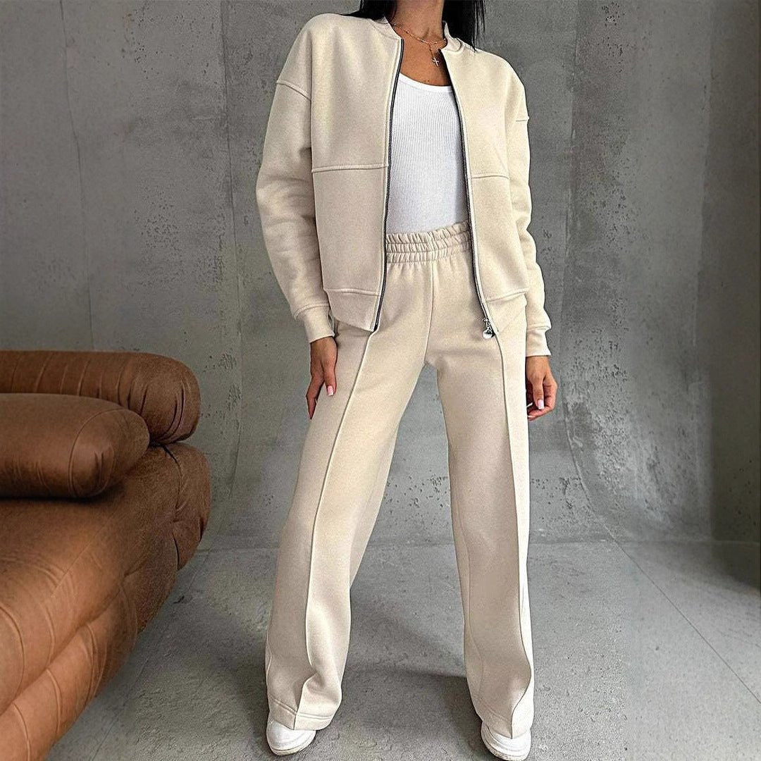 Ensemble de sport femme, veste zippée et pantalon large - ModeVogue
