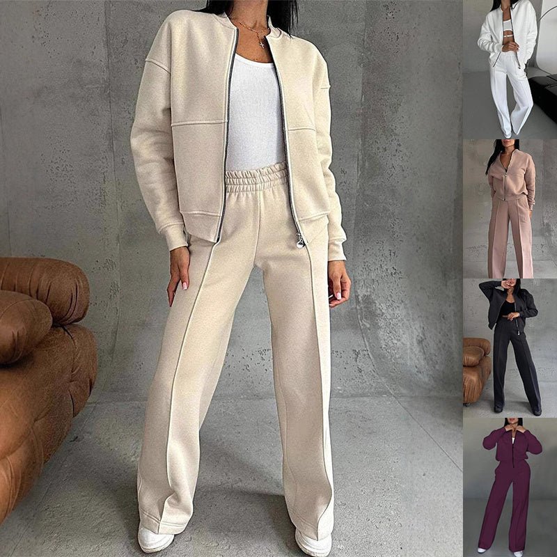 Ensemble de sport femme, veste zippée et pantalon large - ModeVogue