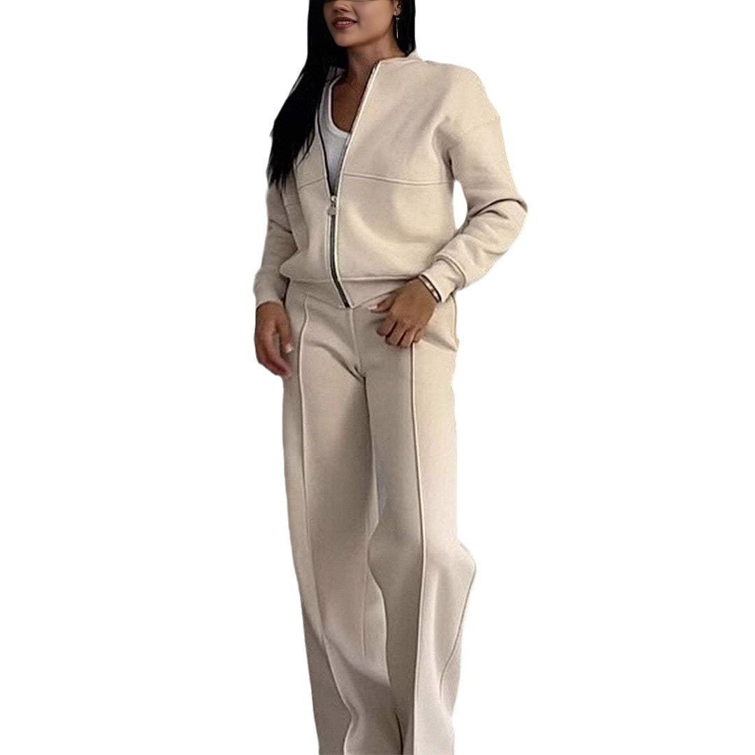Ensemble de sport femme, veste zippée et pantalon large - ModeVogue