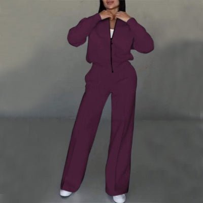 Ensemble de sport femme, veste zippée et pantalon large - ModeVogue