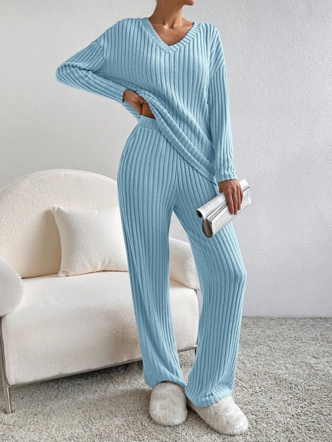 Ensemble femme tendance : Haut à manches longues et pantalon droit - ModeVogue