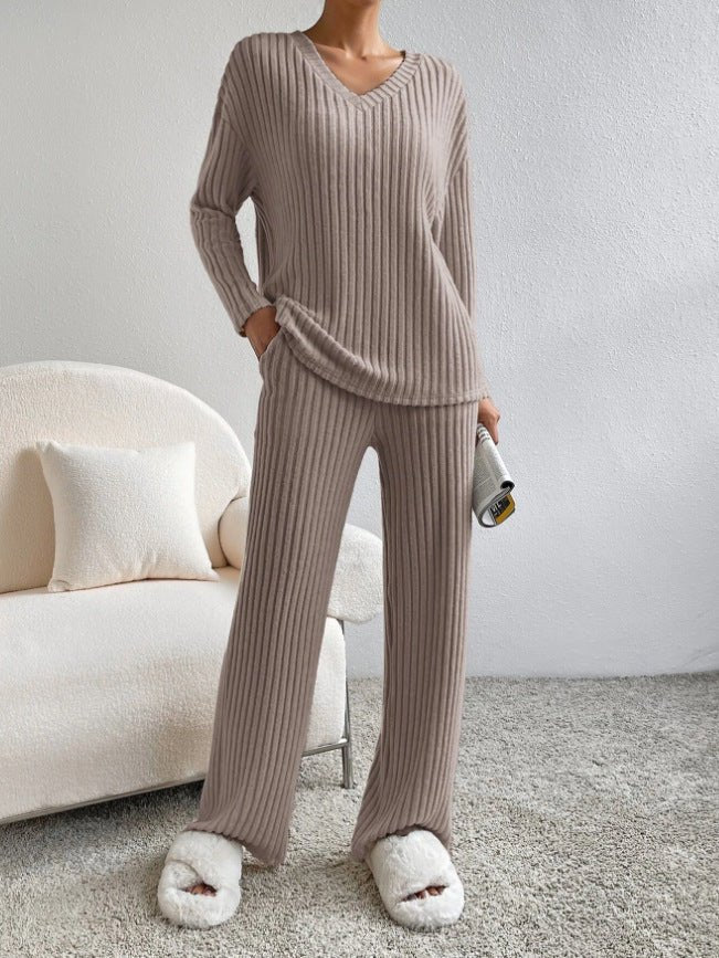 Ensemble femme tendance : Haut à manches longues et pantalon droit - ModeVogue