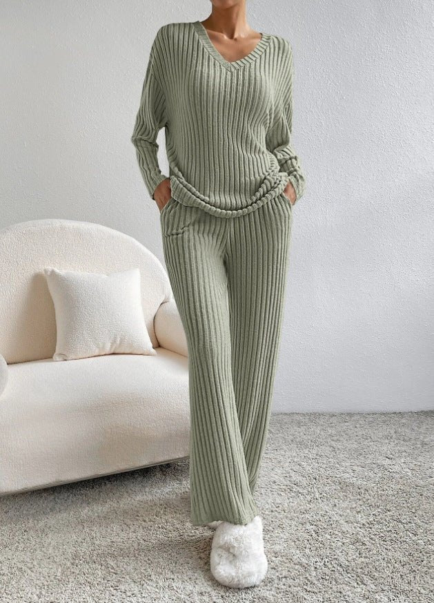 Ensemble femme tendance : Haut à manches longues et pantalon droit - ModeVogue