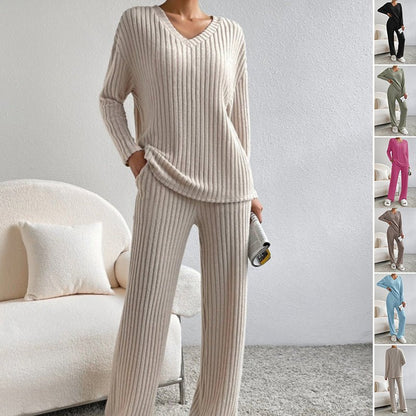 Ensemble femme tendance : Haut à manches longues et pantalon droit - ModeVogue