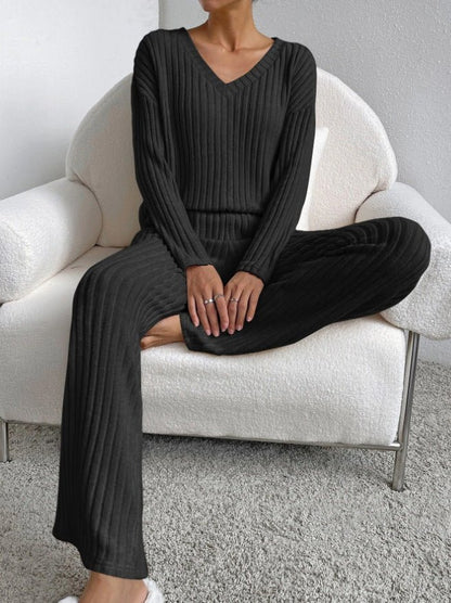 Ensemble femme tendance : Haut à manches longues et pantalon droit - ModeVogue
