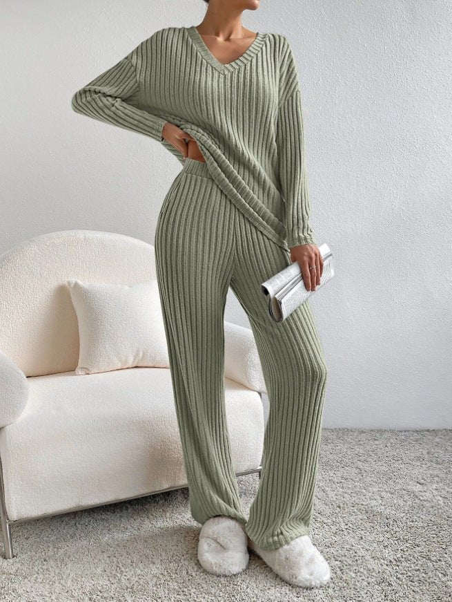 Ensemble femme tendance : Haut à manches longues et pantalon droit - ModeVogue